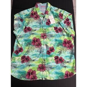 NWT Tommy Bahama Veracruz Cay XL Adult Button Shirt Floral Short Sleeve Mens
